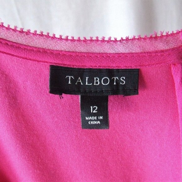 Talbots dress Barbie pink casual sleeveless size 12 summer feminine girlhoodcore - Picture 10 of 14